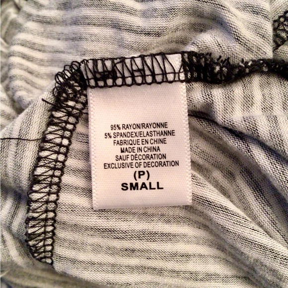 DKNY Black White Striped Jersey T-Shirt Dress with side pockets - Small - Picture 4 of 4